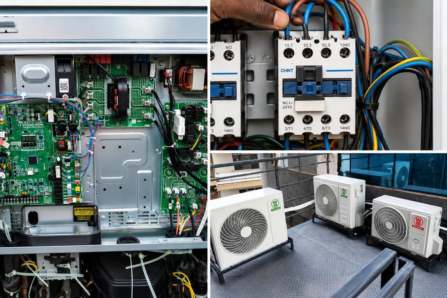 HVAC control boards, contactors and electrical components used in plant integration