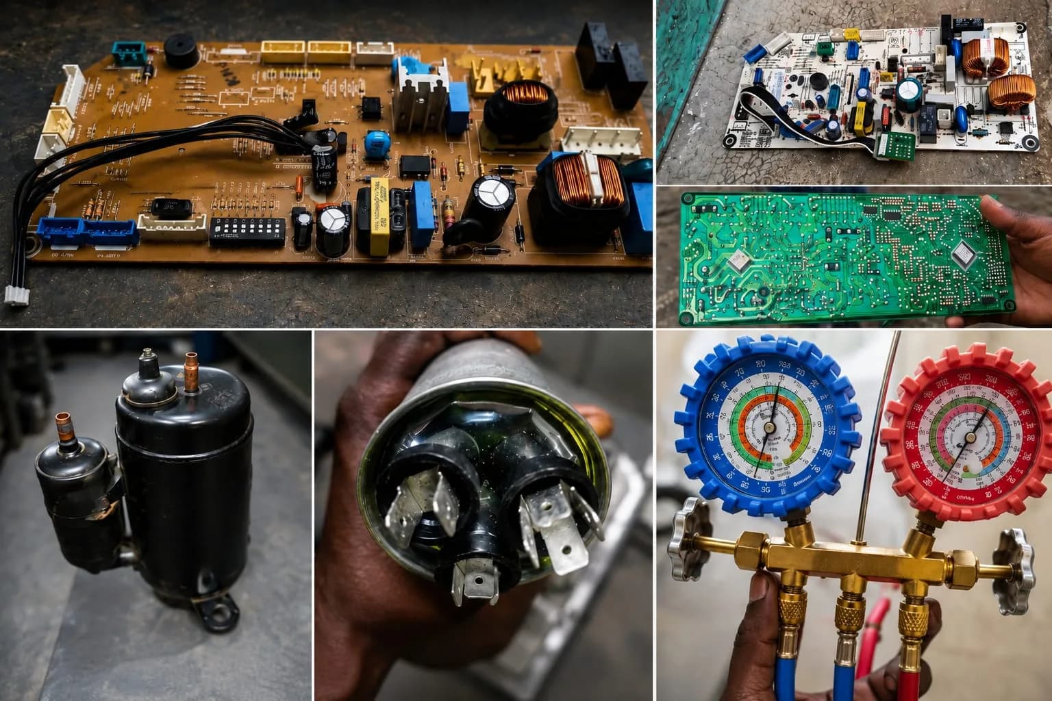 Cold room refrigeration components including compressors, gauges and service parts