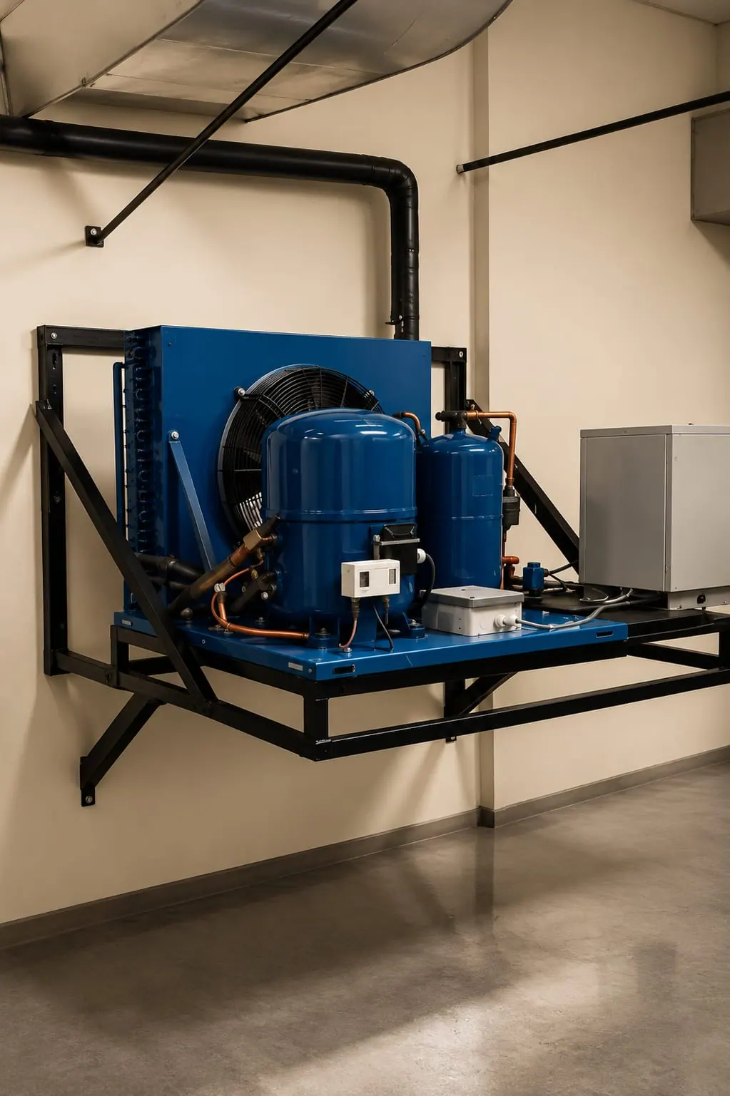 Blue refrigeration compressor equipment for cold storage systems