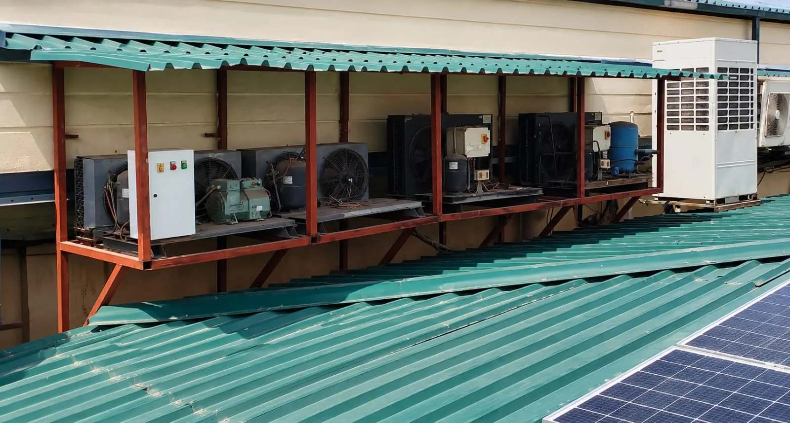 Outdoor condenser platform for industrial cooling equipment